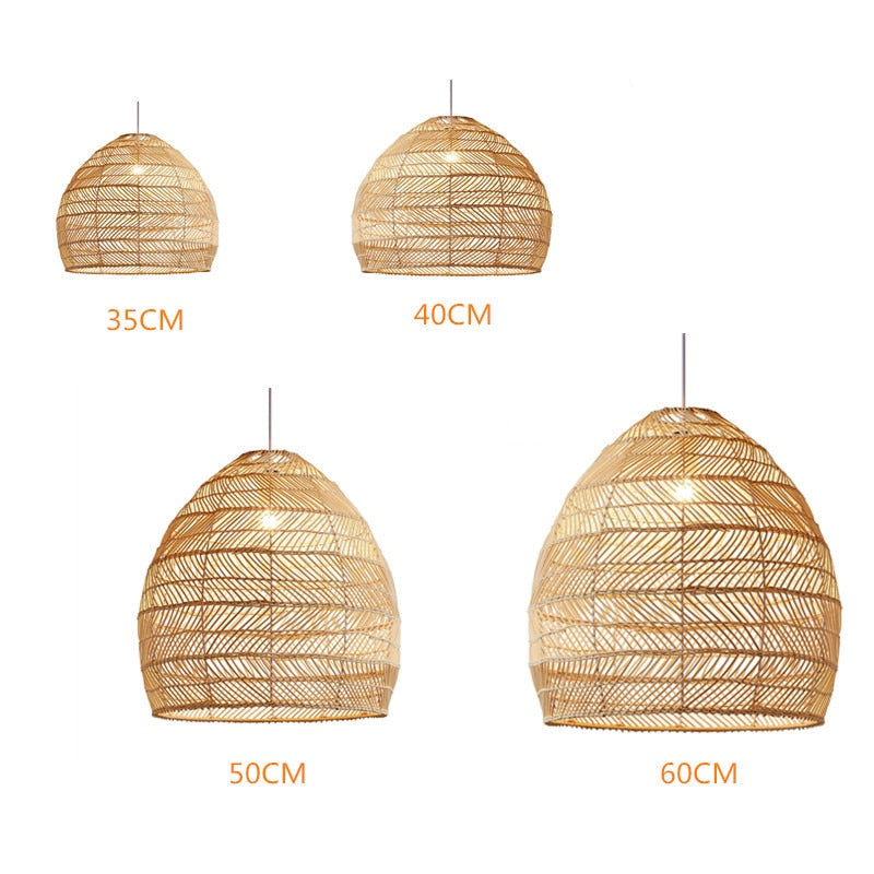 Chinese Style Handmake Rattan Vintage Hanging Lamps