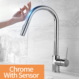 Pull Out Black Sensor Stainless Steel Kitchen Faucets