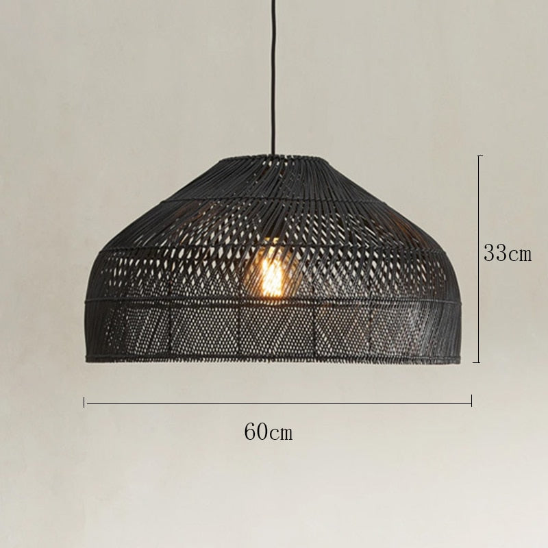 Vintage Asian Rattan Style Pendant Lights Lamp
