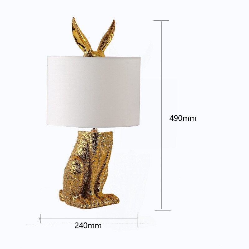 Golden Rabbit Table Lampshade
