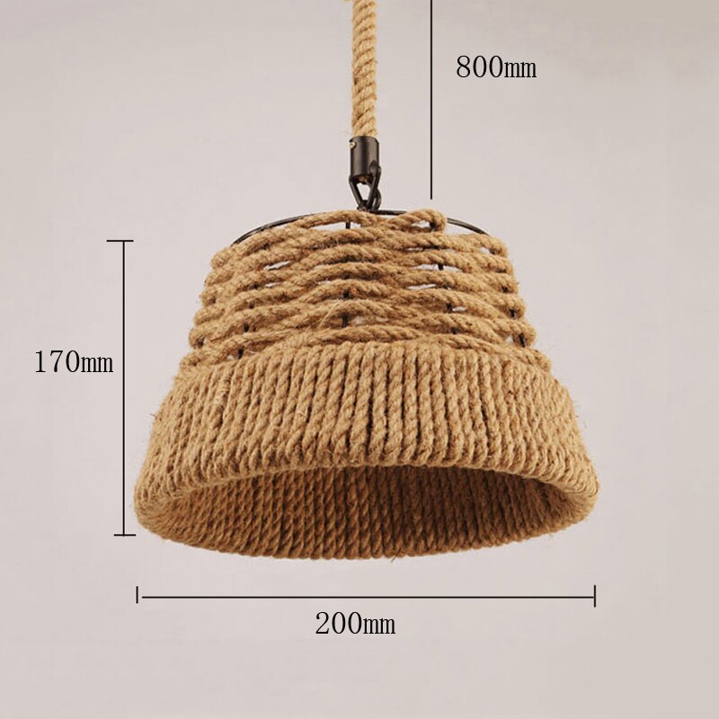 Vintage Retro Rope Hemp Lamp