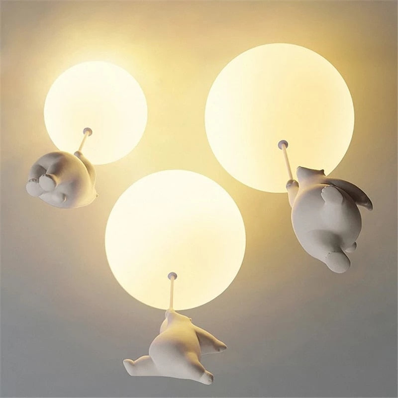 Modern Bear Ceiling Lights LED Cartoon Lamp