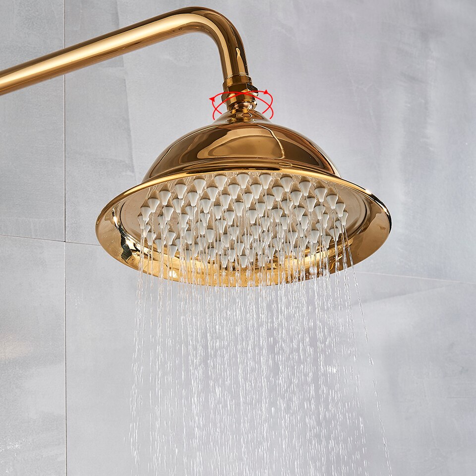 Rainfall Gold Shower Bath Mixer Faucet