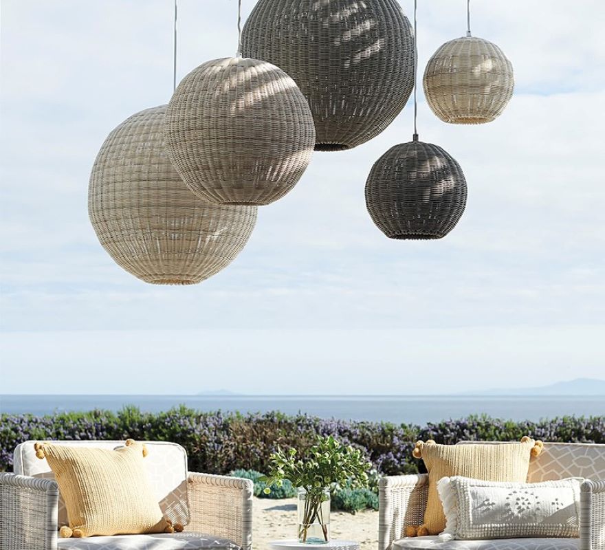 Nordic Hand Woven Rattan Ball Hanging Lamp