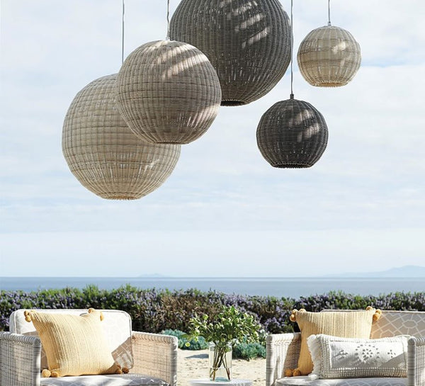 Nordic Hand Woven Rattan Ball Hanging Lamp