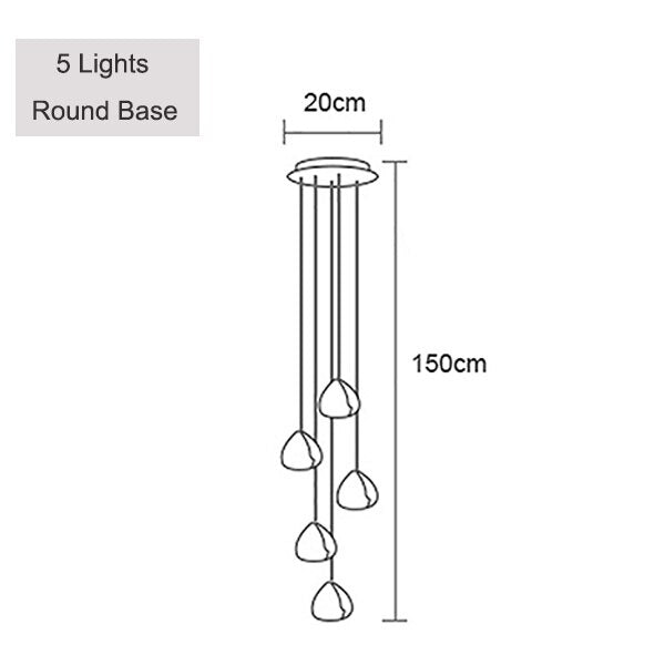 Modern Crystal Chandelier LED Long Pendant