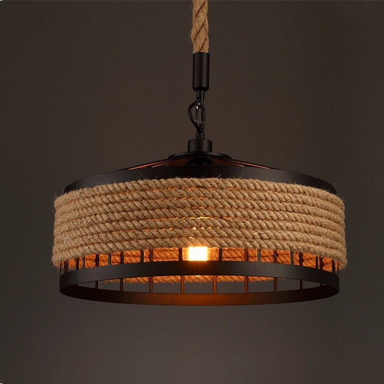 Retro Hemp Hanging Lamp