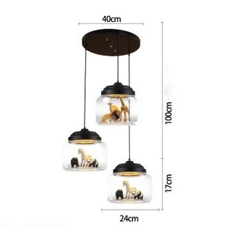 Transparent Jar Animal Hanging Lamp