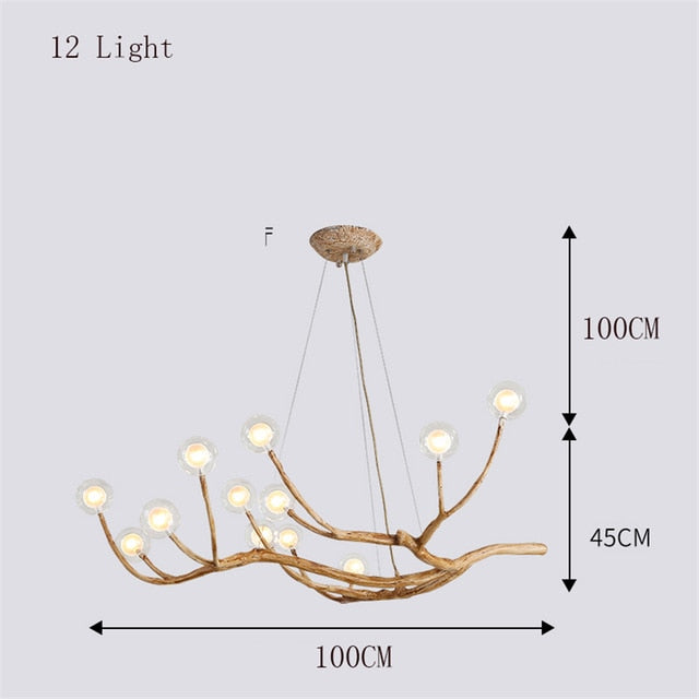 Modern Tree Branch Glass Bubble Lamp