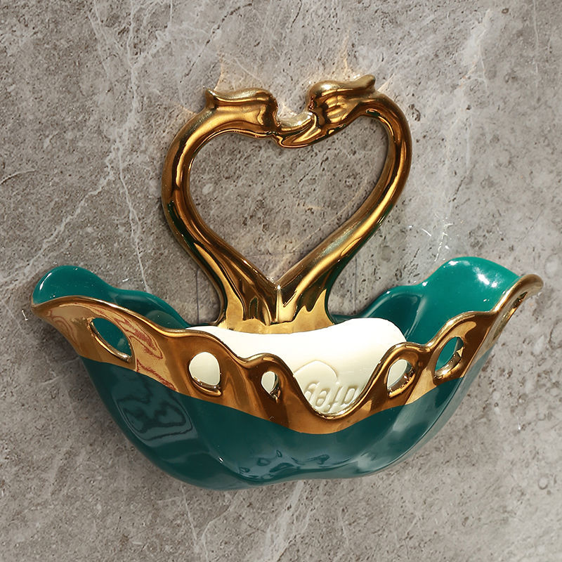 Soap Holder With Drainage In The Shape Of Swans