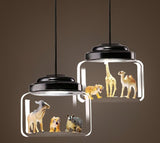 Transparent Jar Animal Hanging Lamp