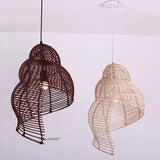 Snail Shell Rattan Vintage Pendant Lamp