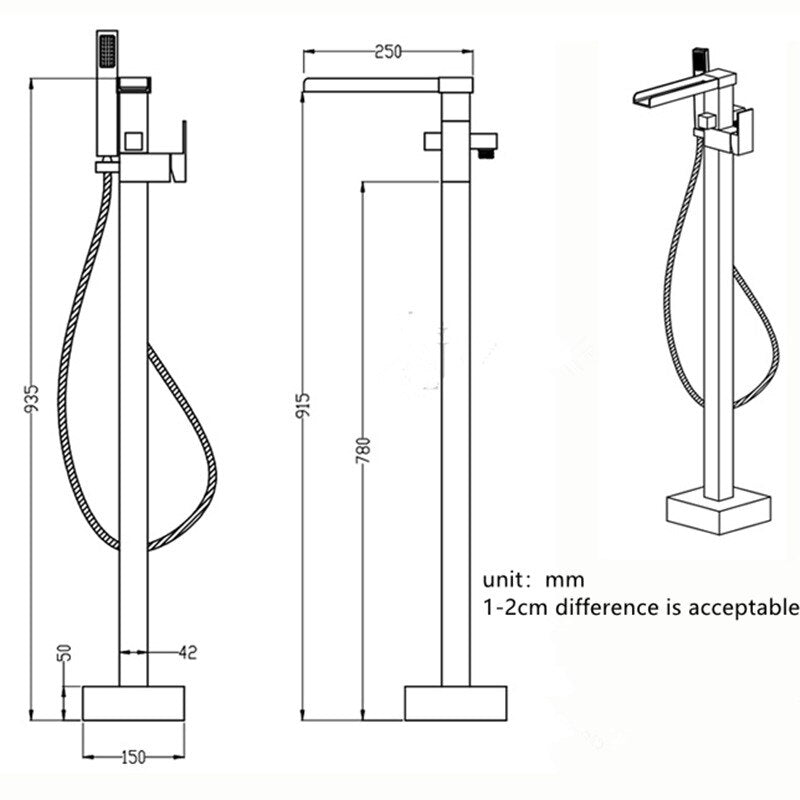 Drainage Bathroom Faucet with Retractable Shower