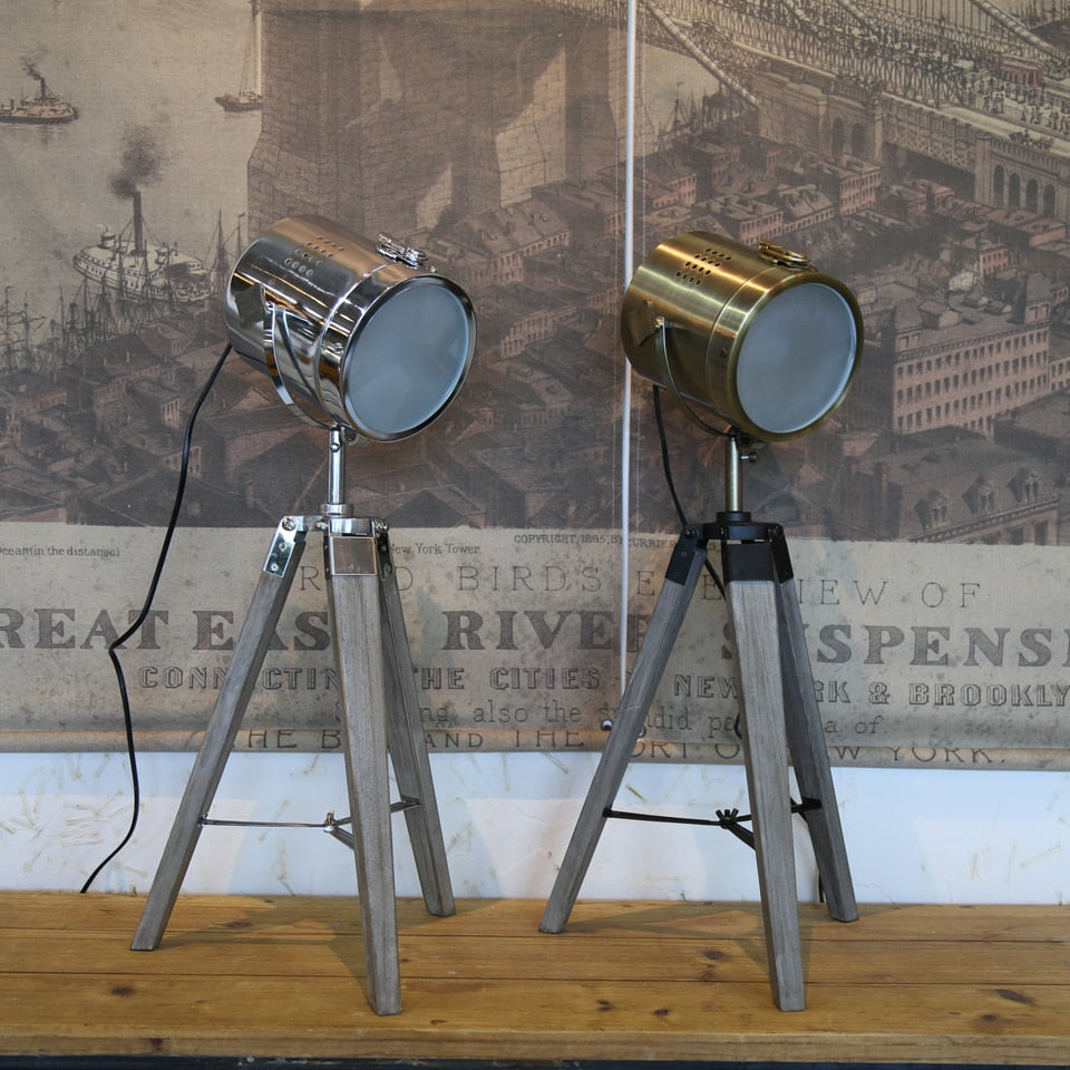 Retro Royal Wood Tripod Lamp