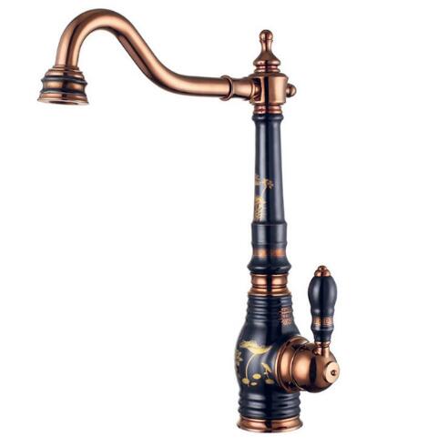 Brass & Porcelain Kitchen Faucet/Single Handle