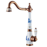 Brass & Porcelain Kitchen Faucet/Single Handle