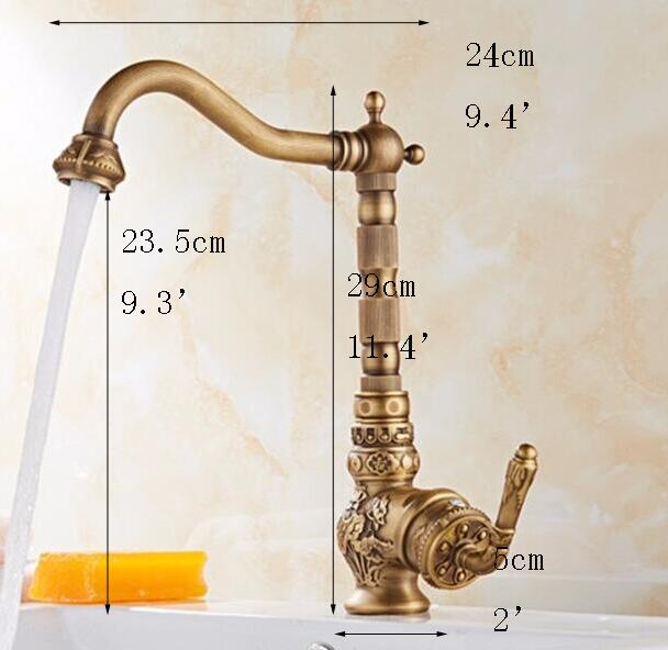 Retro Style Antique Brass Kitchen Faucet