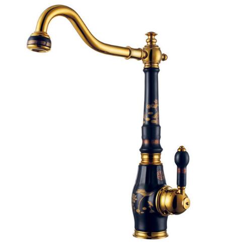 Brass & Porcelain Kitchen Faucet/Single Handle