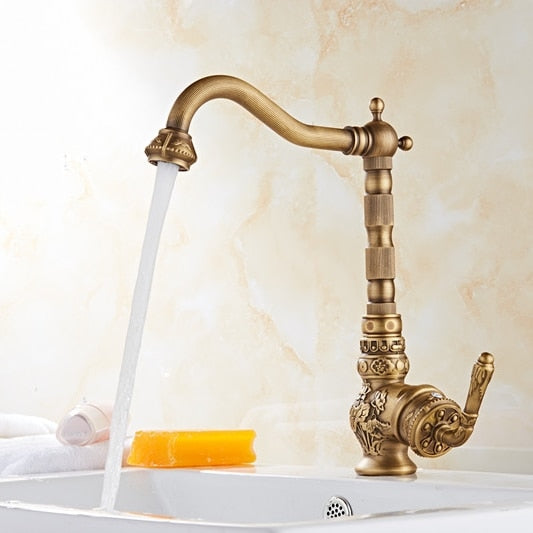 Retro Style Antique Brass Kitchen Faucet