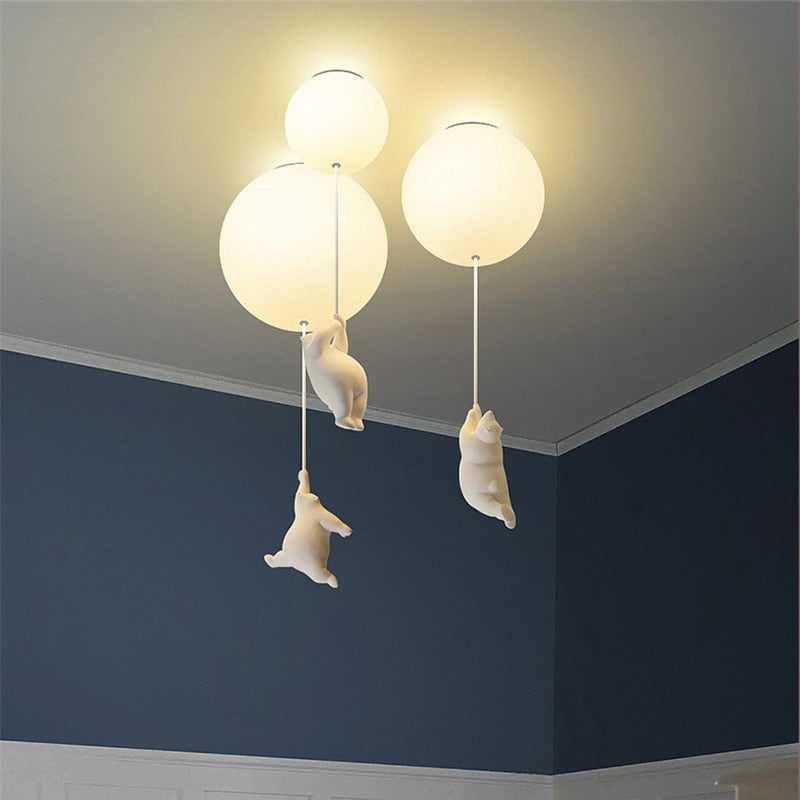 Modern Bear Ceiling Lights LED Cartoon Lamp
