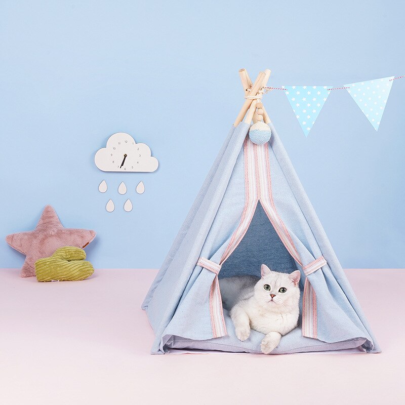 Cute and soft pet tent with cushion