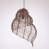 Snail Shell Rattan Vintage Pendant Lamp