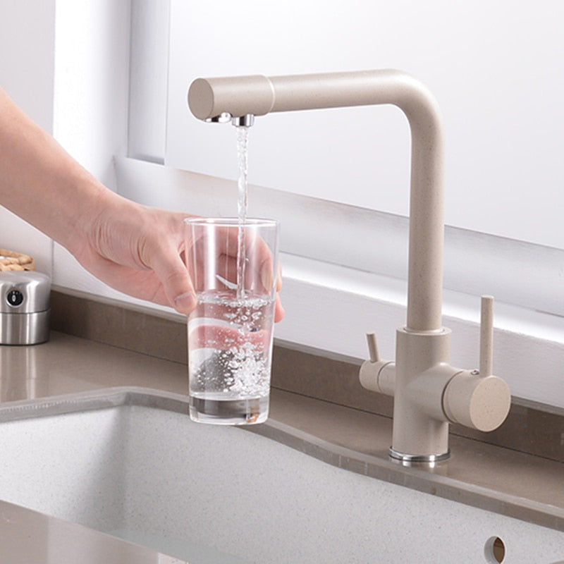 360 Degree Rotation Brass Drinking Filtered Water Kitchen Faucet