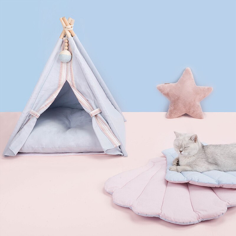 Cute and soft pet tent with cushion