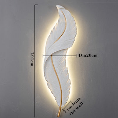 Nordic Modern Creative Feather Light Led Wall Lamp