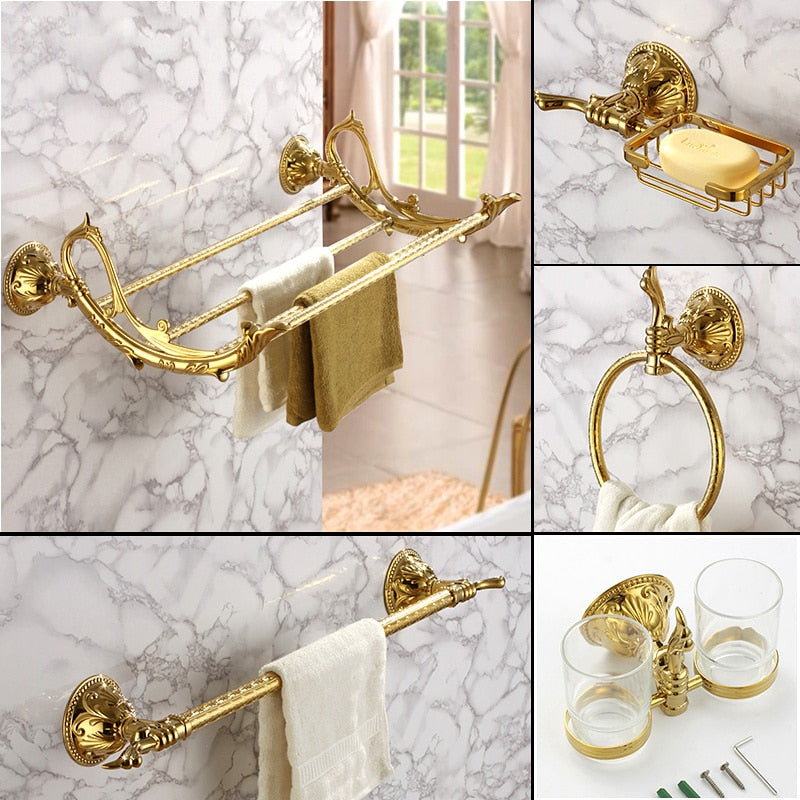 Antique Luxury Bathroom Towel Rack Accessories