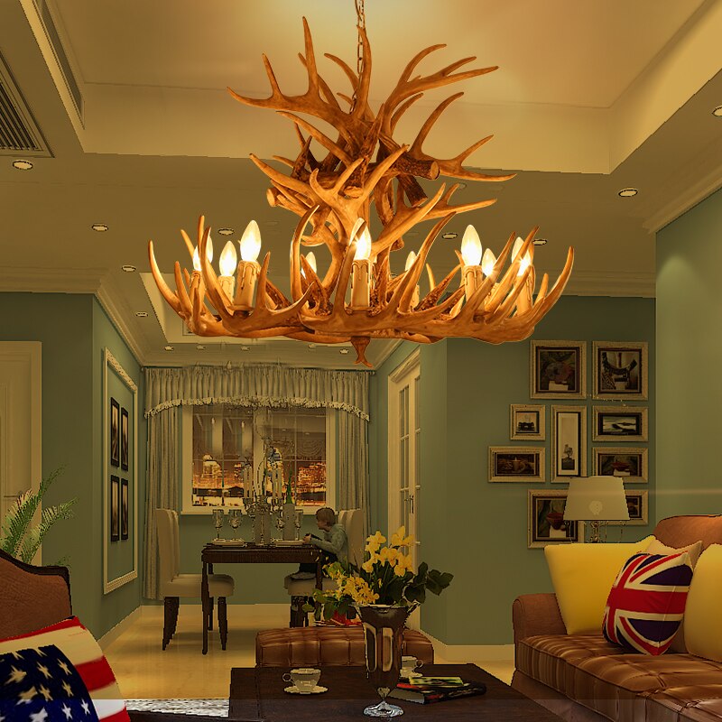 American Country Antler Pendant Lights Candle