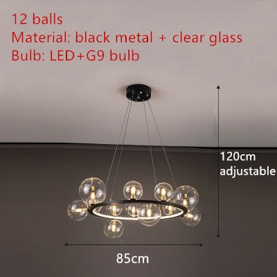 Clear Glass Bubble LED Chandelier Lamp