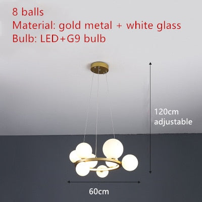 Clear Glass Bubble LED Chandelier Lamp