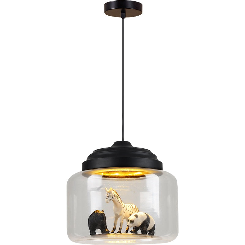 Transparent Jar Animal Hanging Lamp