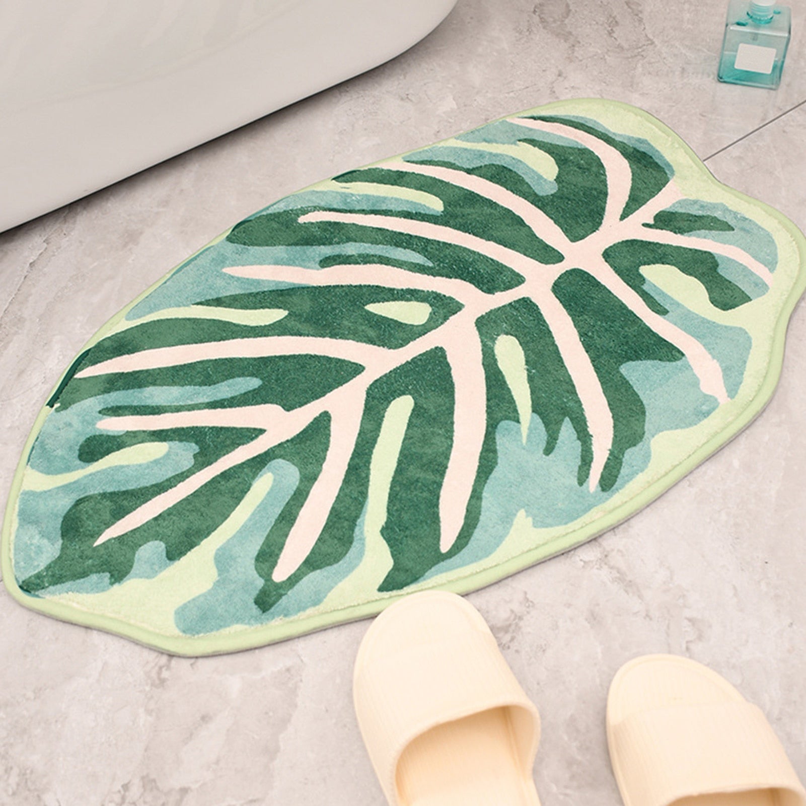 Leaf Shaped Soft Anti Slip Washable Carpet Bath Mat