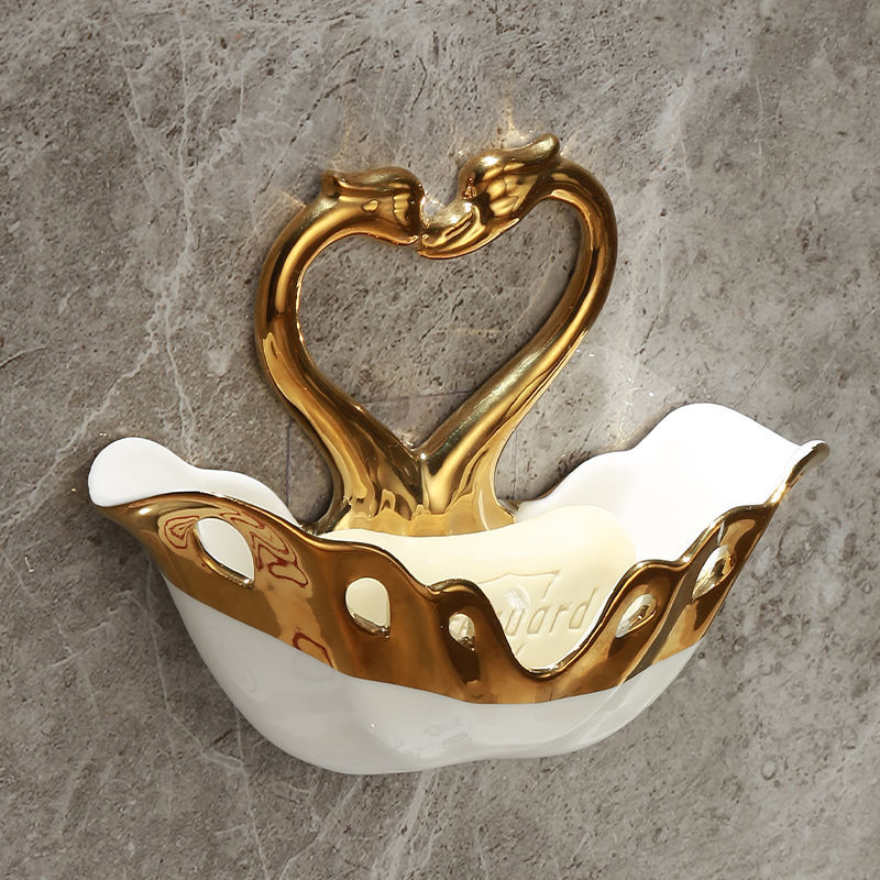 Soap Holder With Drainage In The Shape Of Swans