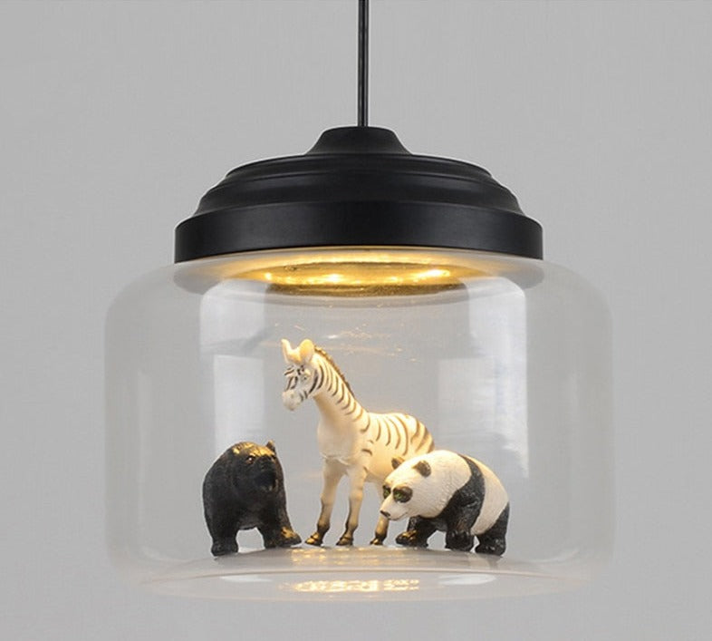 Transparent Jar Animal Hanging Lamp