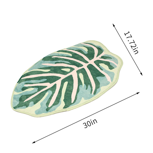Leaf Shaped Soft Anti Slip Washable Carpet Bath Mat