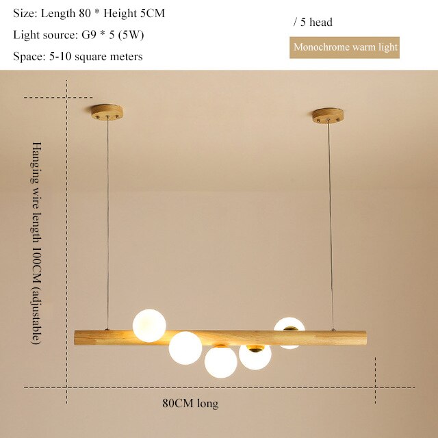 Modern Led Ball Pendant Bamboo Lights