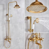 Rainfall Gold Shower Bath Mixer Faucet