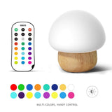 Wooden Base Mushroom Lamp
