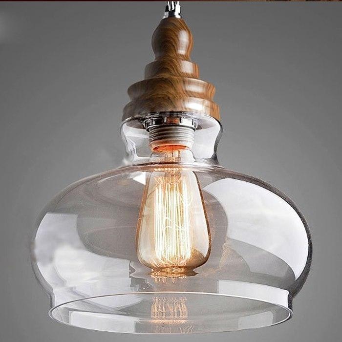 Clear Glass Vintage Antique Hanging Light