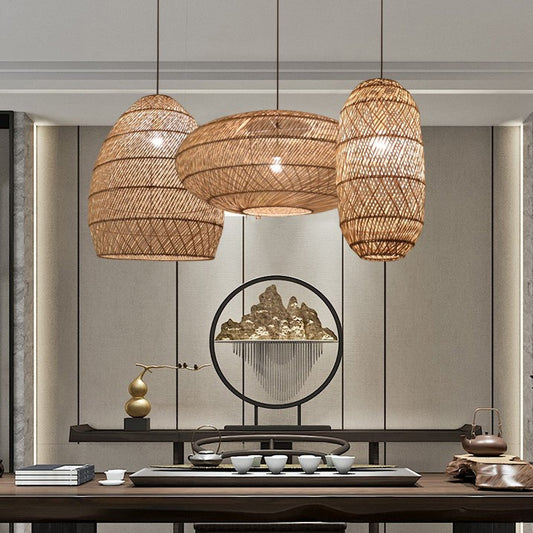 Natural Rattan  Hand-woven Pendant Lamp