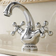 Chrome Brass Single Hole Dual Handle Classic Faucet