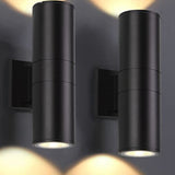 Up and Down Cylinder Outdoor Aluminum Wall Sconce Light