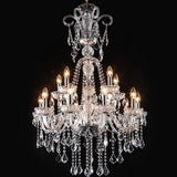 Long Crystal Modern Arms Chandelier