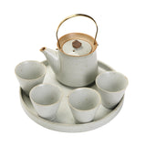 Modern Portable Stoneware Small Teapot Set