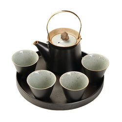 Modern Portable Stoneware Small Teapot Set