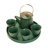 Modern Portable Stoneware Small Teapot Set