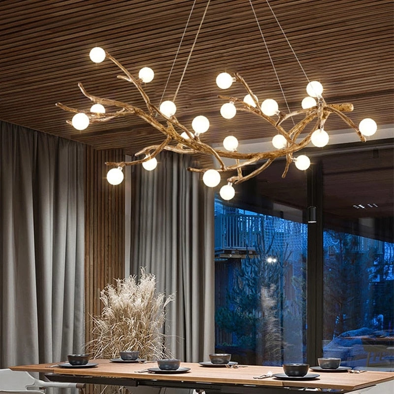 Nordic Retro LED Chandelier Tree Branch